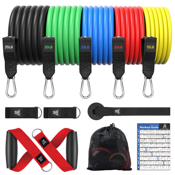 BOB AND BRAD Resistance Bands Set for Workout Stackable Up to 125, Exercise Bands with Door Anchor (Brand New) - Flige