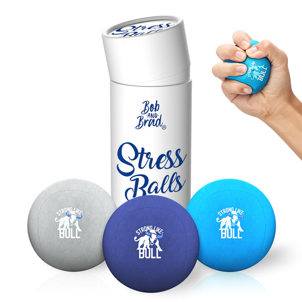 Bob and Brad Hand Exercise Balls, Stress Balls for Adults, Grip Strength Trainer for Arthritis, Hand Grip Strengthener (3 Pack, Soft Medium Hard) - Flige