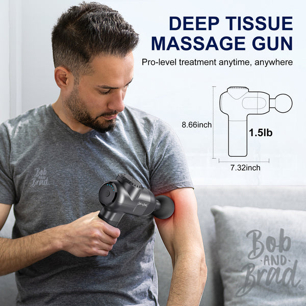BOB AND BRAD C2 Massage Gun Deep Tissue Percussion Muscle Massager with 5 Speeds + 5 Heads - Flige