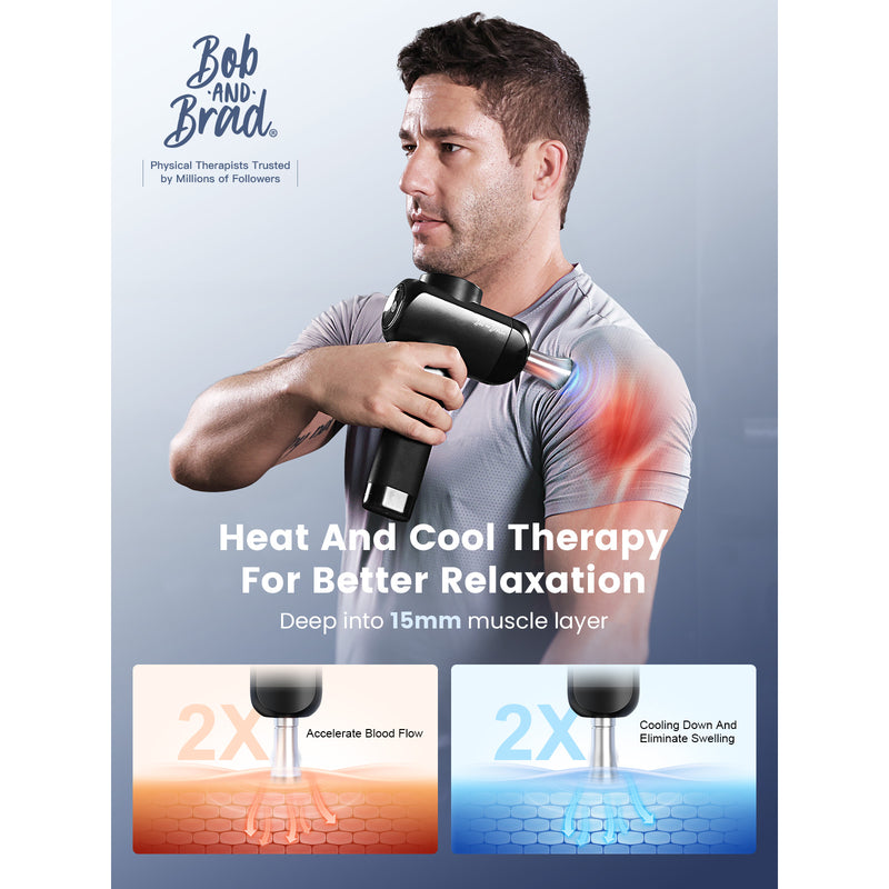 BOB AND BRAD X6 Pro Massage Gun Deep Tissue Percussion with Metal Head for Cold or Heat Therapy (OPEN BOX) - Flige