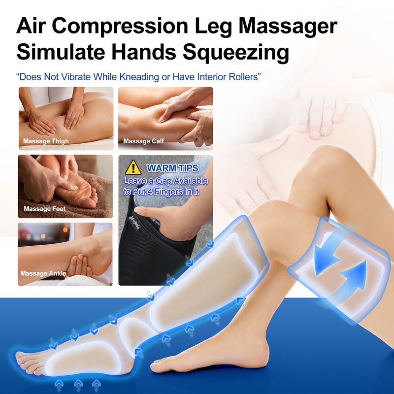 BOB AND BRAD Leg Massager with Heat and Compression, Foot Calf Thigh Leg Compression Massager for Circulation and Pain Relief with LCD Controller - Flige