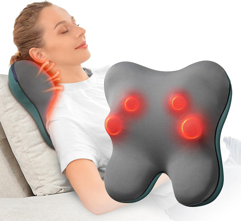 Glatiola Neck Back Massager with Heat, Shiatsu Shoudler Massagers for Neck  and Back Pain Relief, Electric Massage Pillow Deep Tissue Kneading for  Shoulder, Lower Back, Leg, Foot and Body Muscle Relief