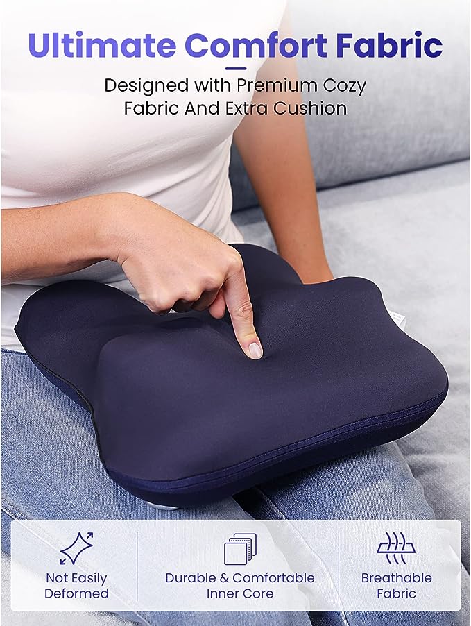 BOB AND BRAD Neck and Shoulder Massager with Heat, Cordless Shiatsu Massagers for Neck and Back, 3D Kneading Massage Pillow for Muscle Pain Relief, Relaxation Gifts for Women Men - Flige