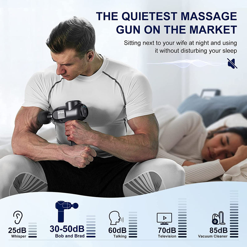 BOB AND BRAD C2 Massage Gun Deep Tissue Percussion Muscle Massager with 5 Speeds and 5 Heads, Electric Back Massagers for Professional Athletes Home Gym Workout Recovery Pain Relief(Brand New) - Flige