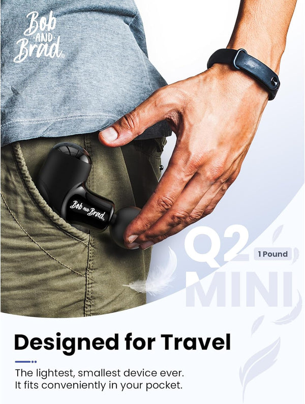 Bob and Brad Q2 Mini Handheld Electric Massage Gun, Pocket-Sized Deep Tissue Massager Gun (Open Box) - Flige