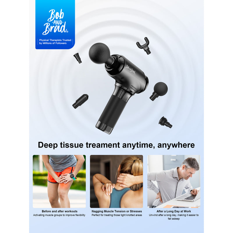 Bob and Brad T2 Percussion Muscle Massage Gun for Athletes Pain Relief Black - Flige