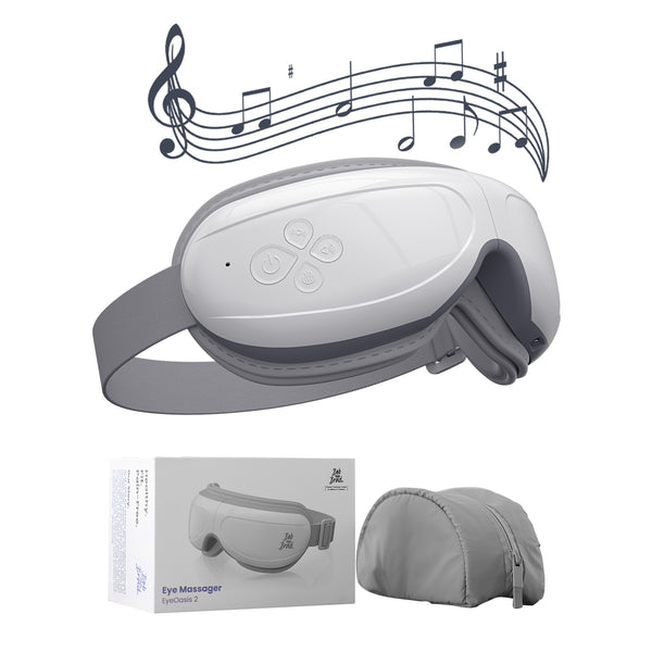 BOB AND BRAD Eye Massager with Heated Compression & Bluetooth Music for Eyes Relax Rejuvenate(White) - Flige