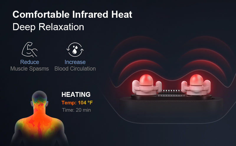 BOB AND BRAD Back & Neck Massager with Heat, Massage Pillow for