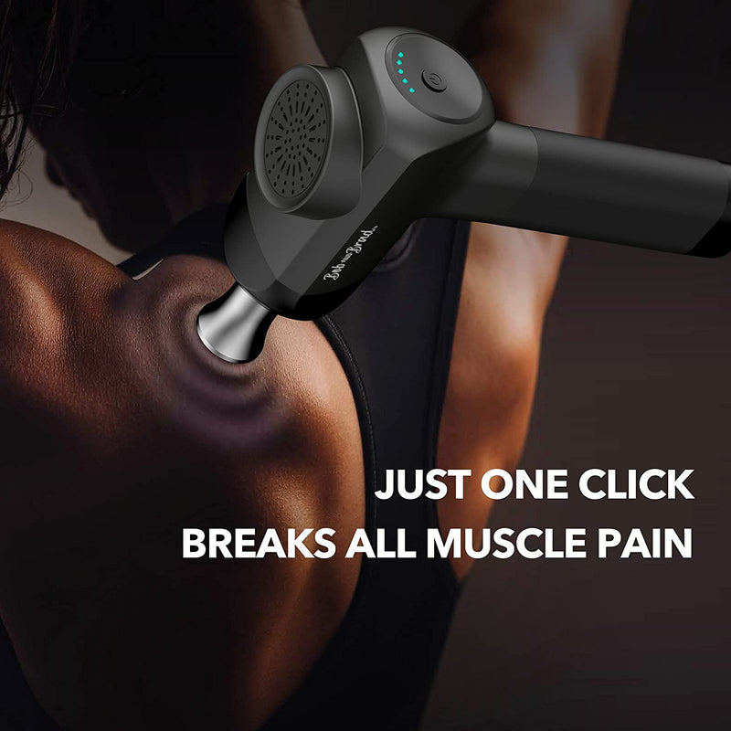 Bob and Brad X6 Deep Tissue Muscle Massager Gun for Athletes Pain Relief Therapy and Relaxation, Percussion Handheld Massage Gun with 5 Speeds and 5 Heads - Portable Massage Gun - Flige