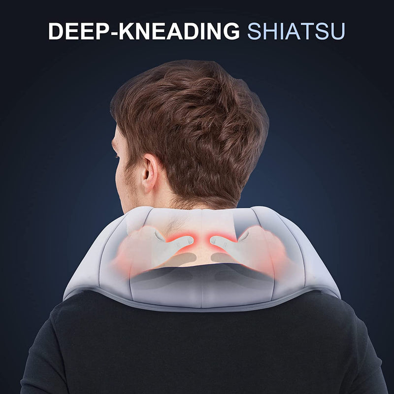 Electric U-Shape Neck Back Shoulder Massager Heat Deep Massage