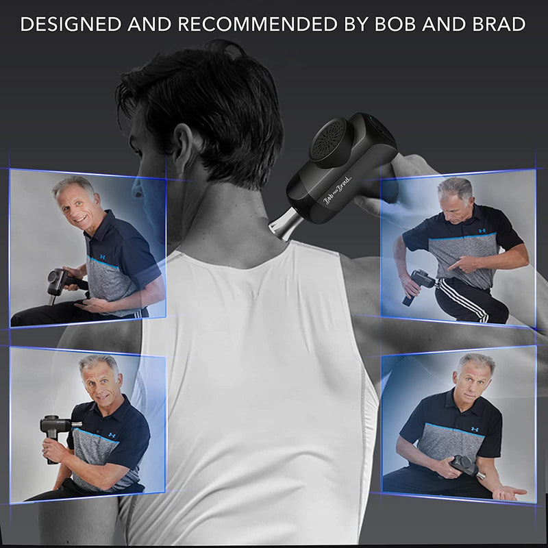 Bob and Brad X6 Deep Tissue Muscle Massager Gun for Athletes Pain Relief Therapy and Relaxation, Percussion Handheld Massage Gun with 5 Speeds and 5 Heads - Portable Massage Gun - Flige