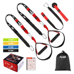 Flige Suspension Trainer Bodyweight Resistance Training Kit Full Body Training Straps for Home - Flige